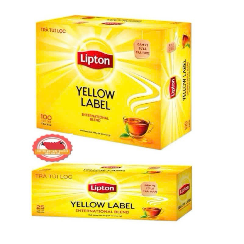 Trà Lipton Túi Lọc Nhãn Vàng Hộp 25 gói, 50 gói, 100 gói.