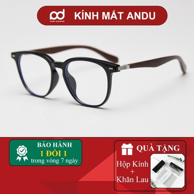Gọng kính cận thời trang nam nữ ANDU dáng oval chống tia UV chất liệu nhựa cao cấp - 00AD366