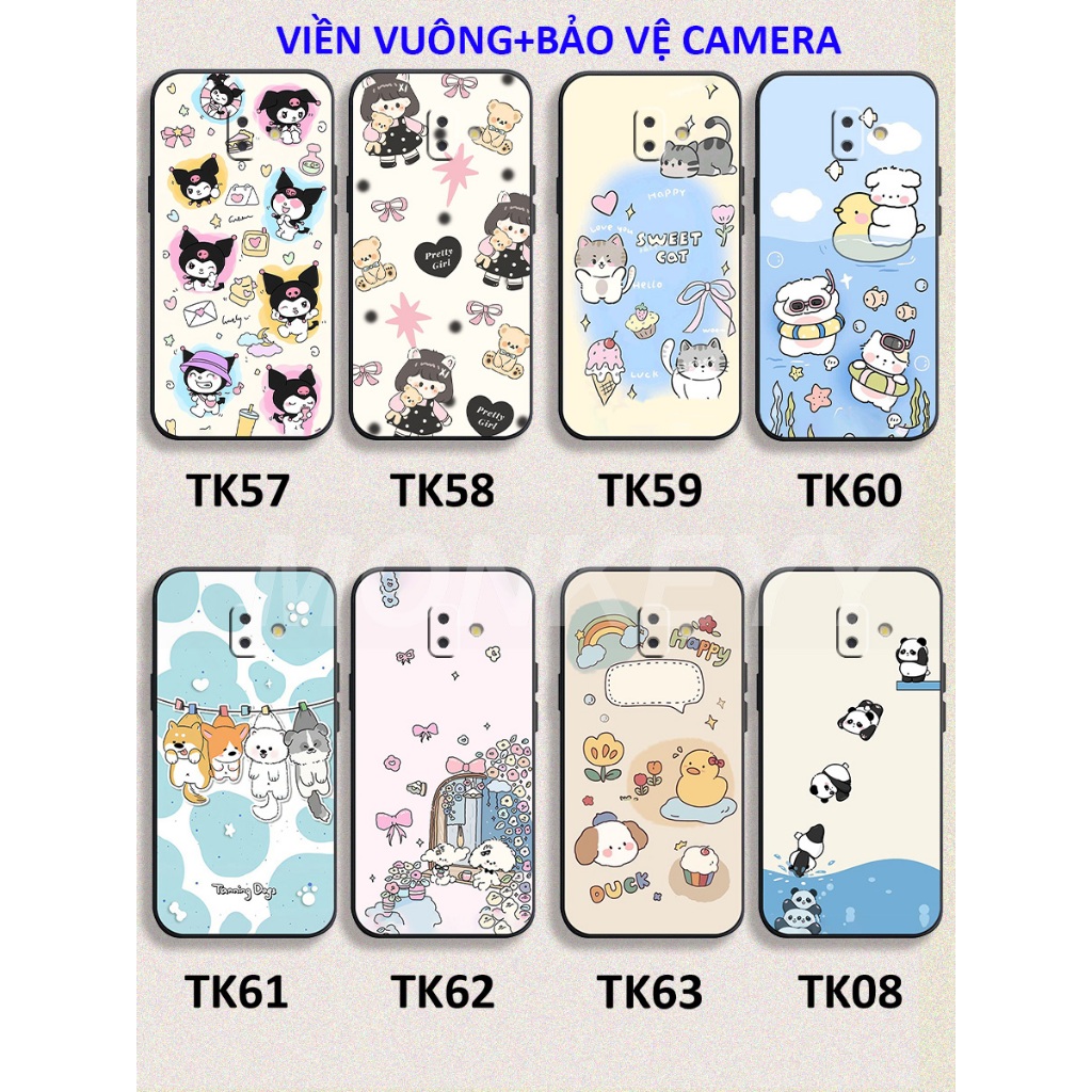 Ốp lưng Samsung J6 / J6 PLUS / J6+ TPU viền vuông in hình CUTE kuromi,meo dễ thương