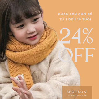 Khăn len cho bé trai gái, khăn quàng giữ ấm màu trơn phong cách Hàn Quốc cho bé