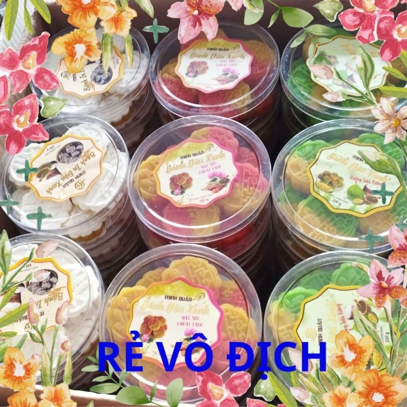 [Buôn sỉ rẻ] BÁNH IN CAO CẤP, BÁNH ĐẬU XANH HỘP 8 CÁI NGON RẺ
