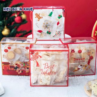 10 Hộp Nhựa Đựng Bánh Kẹo Tết, Bánh Quy, Cookies, Bánh Dứa, Kẹo Nougat Có Quai Xách