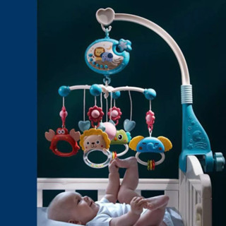 ( SHIP LUÔN) Đồ Chơi Treo Nôi Cũi Kèm Gặm Nướu Cho Bé Sơ Sinh Xoay 360 Kích Thích Thị Giác Có Hộp Nhạc TẶNG Điều Khiển