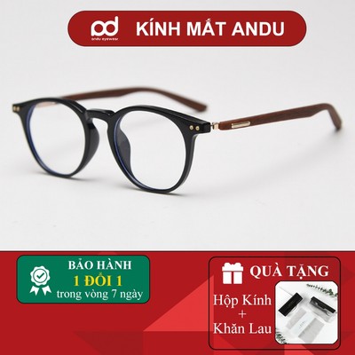 Gọng kính cận thời trang nam nữ ANDU dáng tròn chống tia UV chất liệu nhựa cao cấp - 00AD363