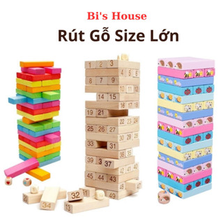 Rút Gỗ Loại To, Đồ Chơi Trẻ Em Luyện Trí Thông Minh Nhiều Màu, Hoạt Hình Dễ Thương