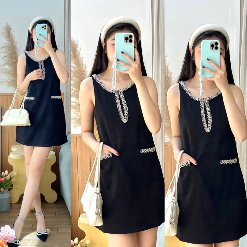đầm doll suông 2s viền đá