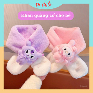Khăn cổ cho bé gái bé trai khăn len mùa đông ấm áp khăn quàng cổ cho bé 2 - 8 tuổi len mềm hình Kuromi Melody cute KH02
