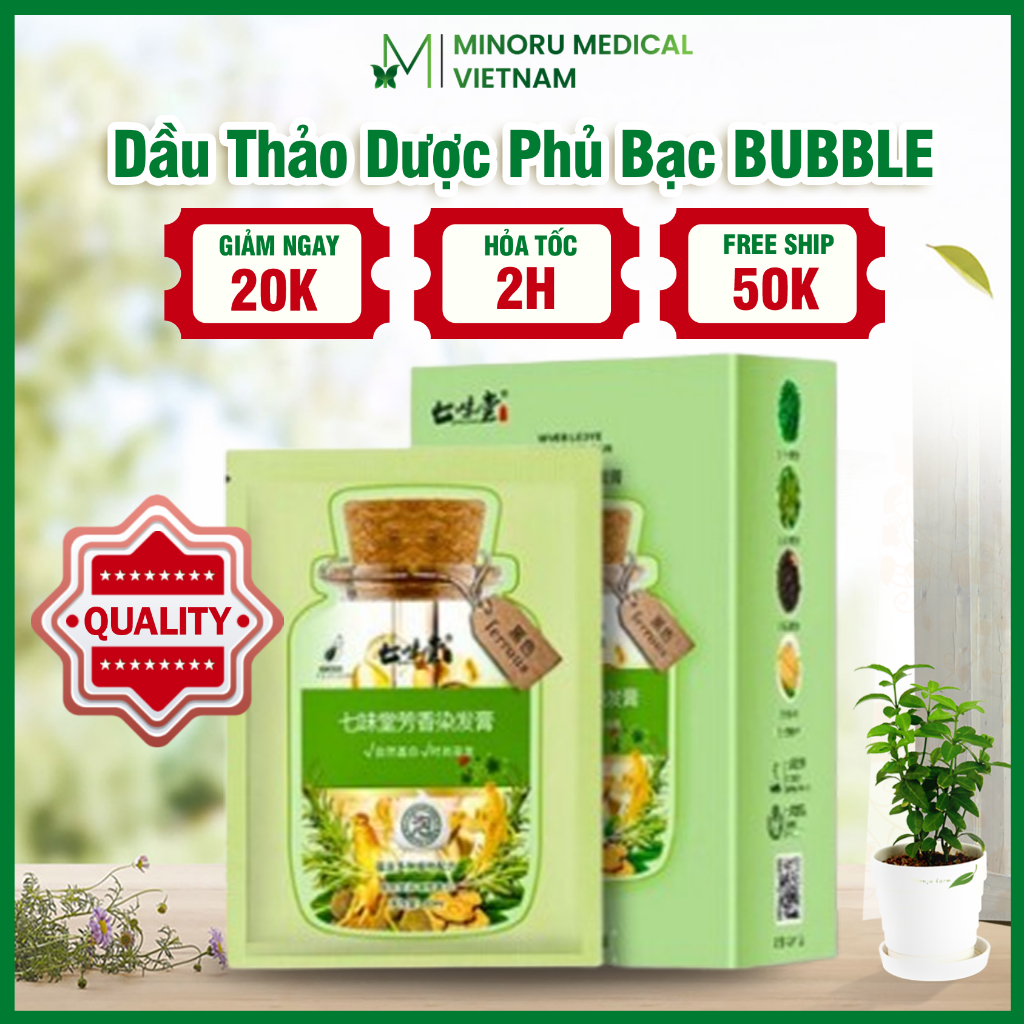 Dầu Gội Phủ Tóc Bạc BUBBLE - Dầu Gội Thảo Dược BUBBLE Giúp Đen Tóc, Phủ Tóc Bạc, Dưỡng Tóc Chắc Khỏe Bóng Mư