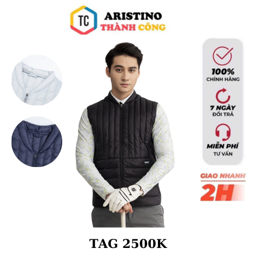 Áo khoác Aristino gile lông vũ siêu nhẹ cao cấp form Golf JLG06W2 TAG 2500K