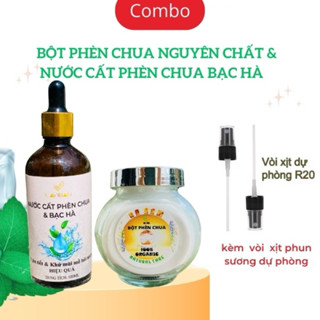  ComBo nước cất Phèn chua Bạc Hà 100ml + 150gr bột phèn chua chưng cất. khử mùi và ngăn tiết mồ hôi nách 