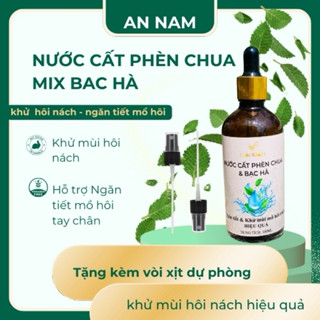  Nước cất phèn bạc hà 100ml Ngăn tiết khử mùi mồ hôi nách Mồi hôi tay chân the mát sản khoái 