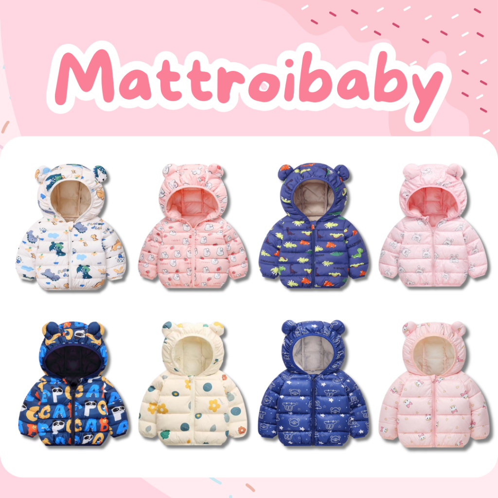  Áo phao trẻ em siêu nhẹ có mũ trùm đầu ấm áp cho bé 8-21 Kg Áo phao cho bé hàng Quảng Châu 
