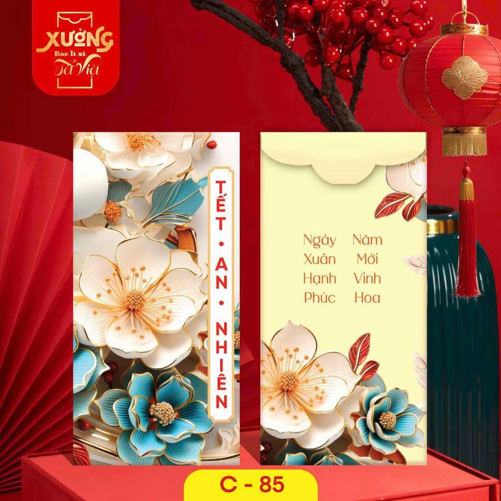 [Giá tốt] 10 Bao lì xì Tết 2025 [MẪU HOA]