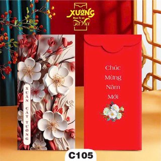 [Giá tốt] 10 Bao lì xì Tết 2025 [MẪU HOA]