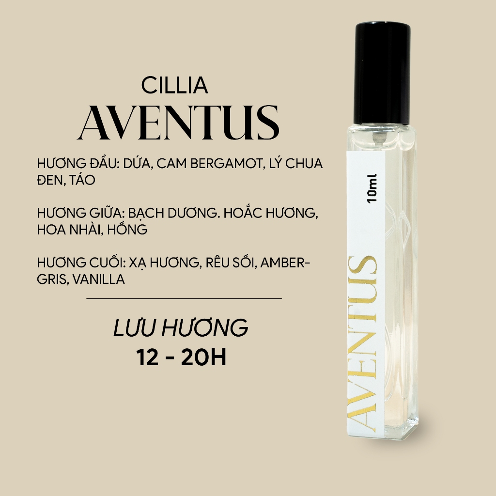 Nước hoa Cillia Aventus EDP 50ML - Mùi Aventus Unisex đi học, đi làm - Quyền lực và sang trọng 12h