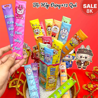 Hot Bộ Lì Xì Gieo Quẻ LABUBU Mẫu mới nhất 1 hộp có 12 Quẻ