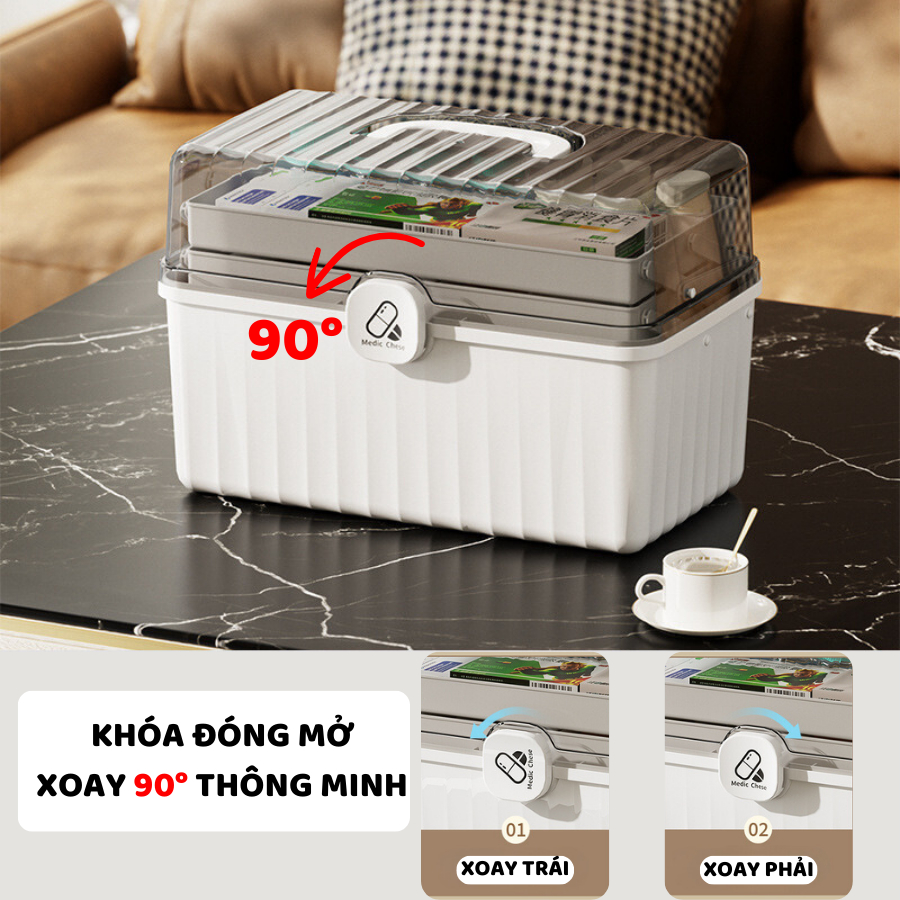 Hộp Đựng Thuốc 3 Tầng ENODA HOME, Hộp Lưu Trữ Thuốc, Đồ Y Tế Cho Cá Nhân Và Gia Đình Có Nắp Trong Suốt Q080 | BigBuy360 - bigbuy360.vn