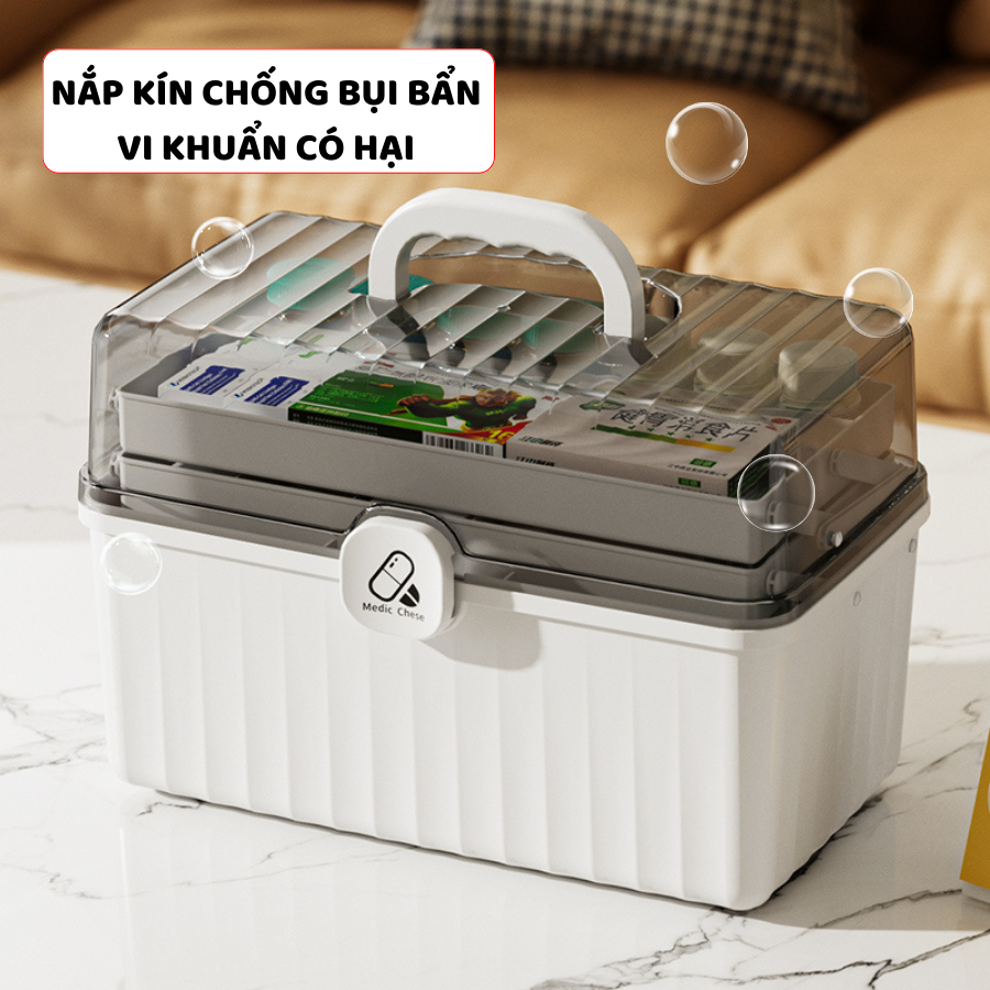 Hộp Đựng Thuốc 3 Tầng ENODA HOME, Hộp Lưu Trữ Thuốc, Đồ Y Tế Cho Cá Nhân Và Gia Đình Có Nắp Trong Suốt Q080 | BigBuy360 - bigbuy360.vn