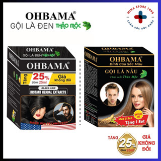  Dầu gội là Đen Nâu - Thảo mộc OHBAMA - Gói 5ml - Hộp 10 gói 