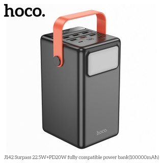  Sạc dự phòng 100000mAh Hoco J142 sạc nhanh 22.5W + PD20W dung lượng pin lớn có đèn pin LED sáng quay sạch 