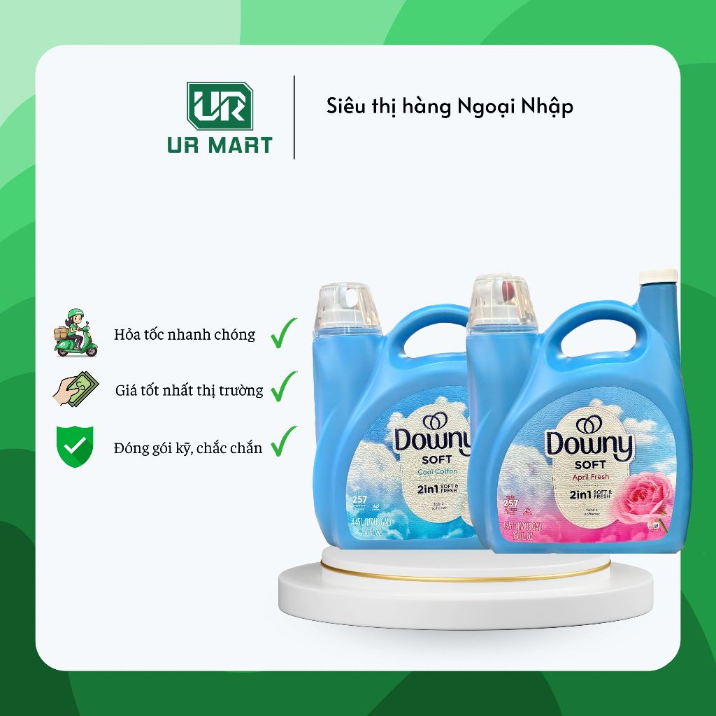 Nước Xả Làm Mềm Vải Downy Soft Cool, April Fresh Liquid Fabric Softner 4.45L