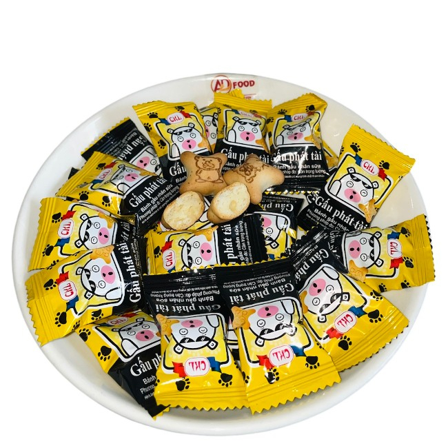 Bánh gấu nhân sữa (màu vàng) gói 313g