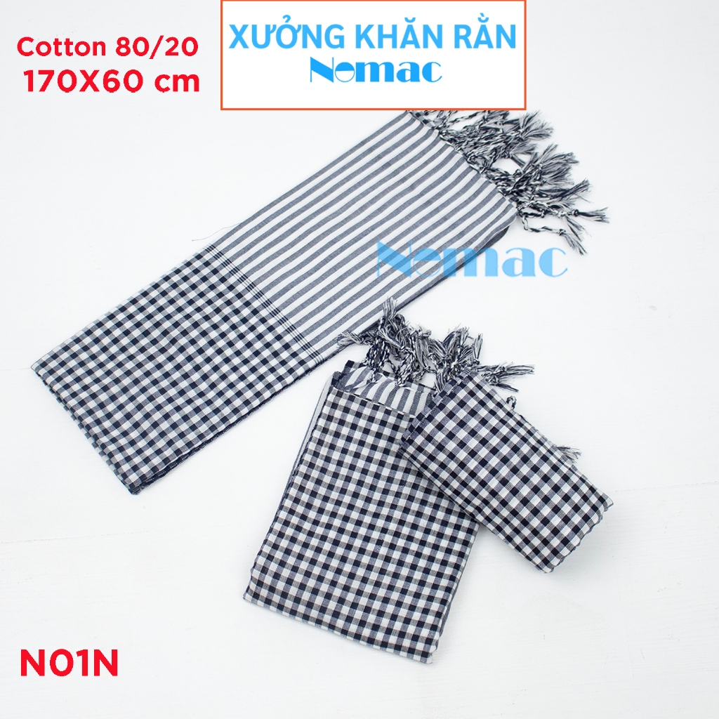 Khăn rằn Nam bộ - Campuchia size lớn 170x60cm/ Khăn đi phượt Nomac -  Vải dày mềm mịn, / MÃ N01N