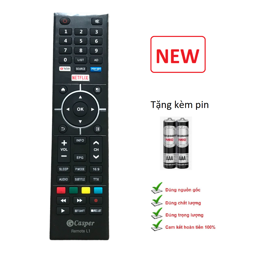 [HÀNG CAO CẤP] Điều khiển Tivi Casper 32 inch 32HX6200 hàng tốt mới 100%