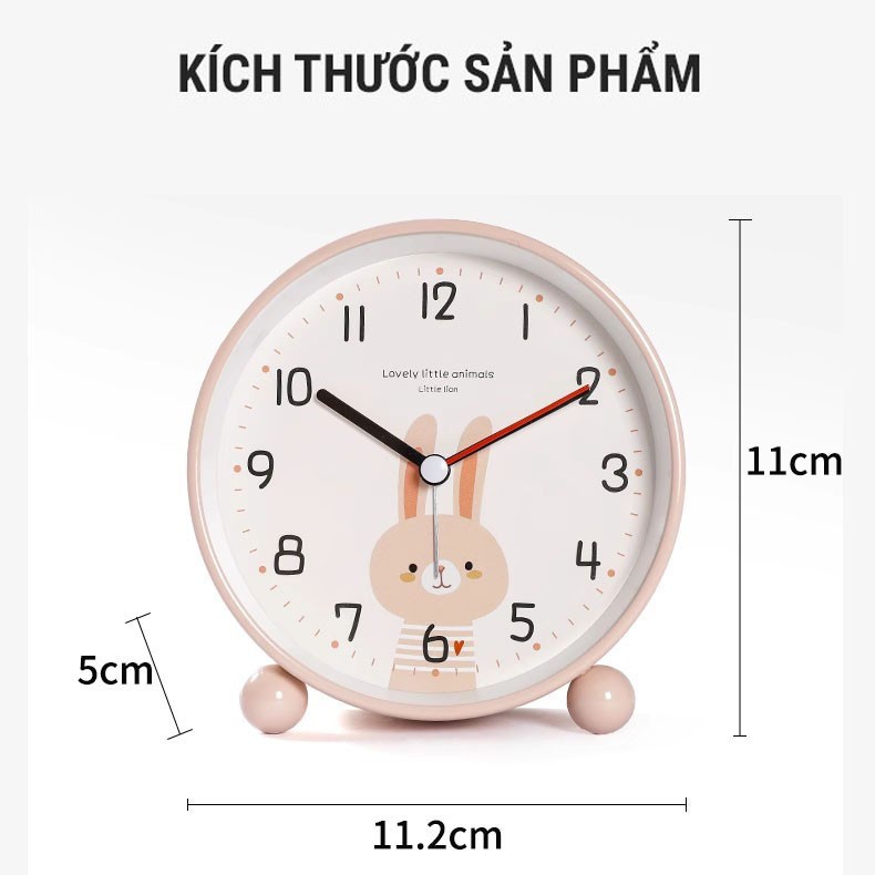 Đồng Hồ Để Bàn Không Gây Ồn, Đồng Hồ Báo Thức Có Đèn LED, Thao Tác Dễ Dàng, Họa Tiết Dễ Thương