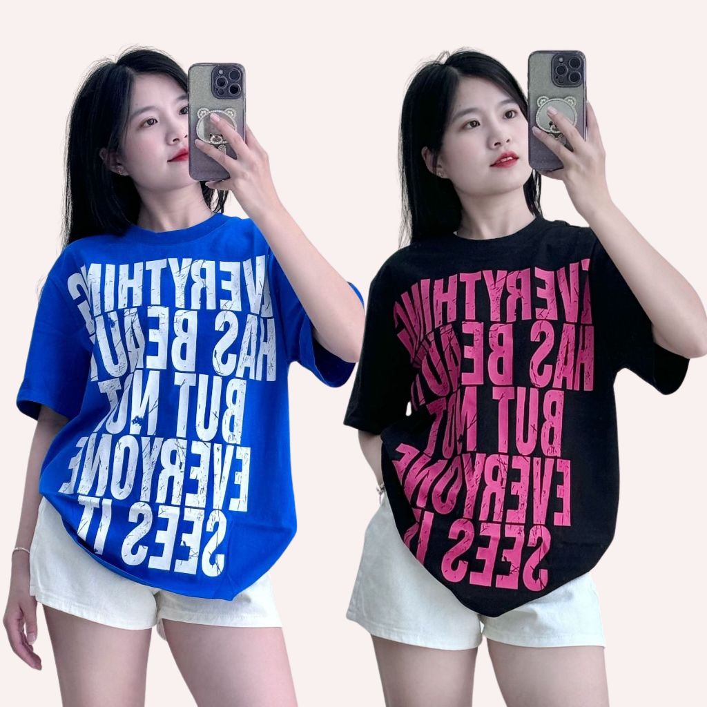 Áo Thun Phông Rộng Nữ FMSTYLE In Chữ Công Nghệ Cao Vải Thun Co Giãn Thoáng Mát 25120767