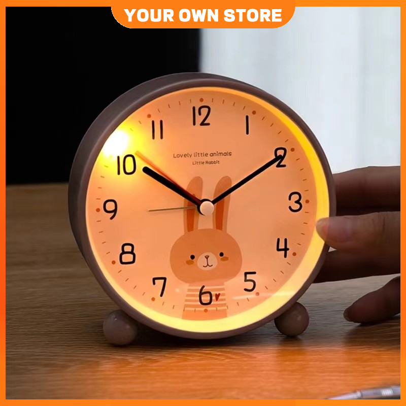 Đồng Hồ Để Bàn Không Gây Ồn, Đồng Hồ Báo Thức Có Đèn LED, Thao Tác Dễ Dàng, Họa Tiết Dễ Thương