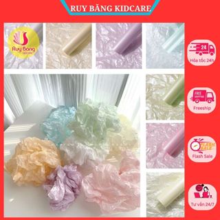 Sỉ tập 20 tờ giấy gói hoa Sydney ánh nhũ, mếch nến, Giấy Nhăn, Giấy Nến, Giấy Nhún gói hoa