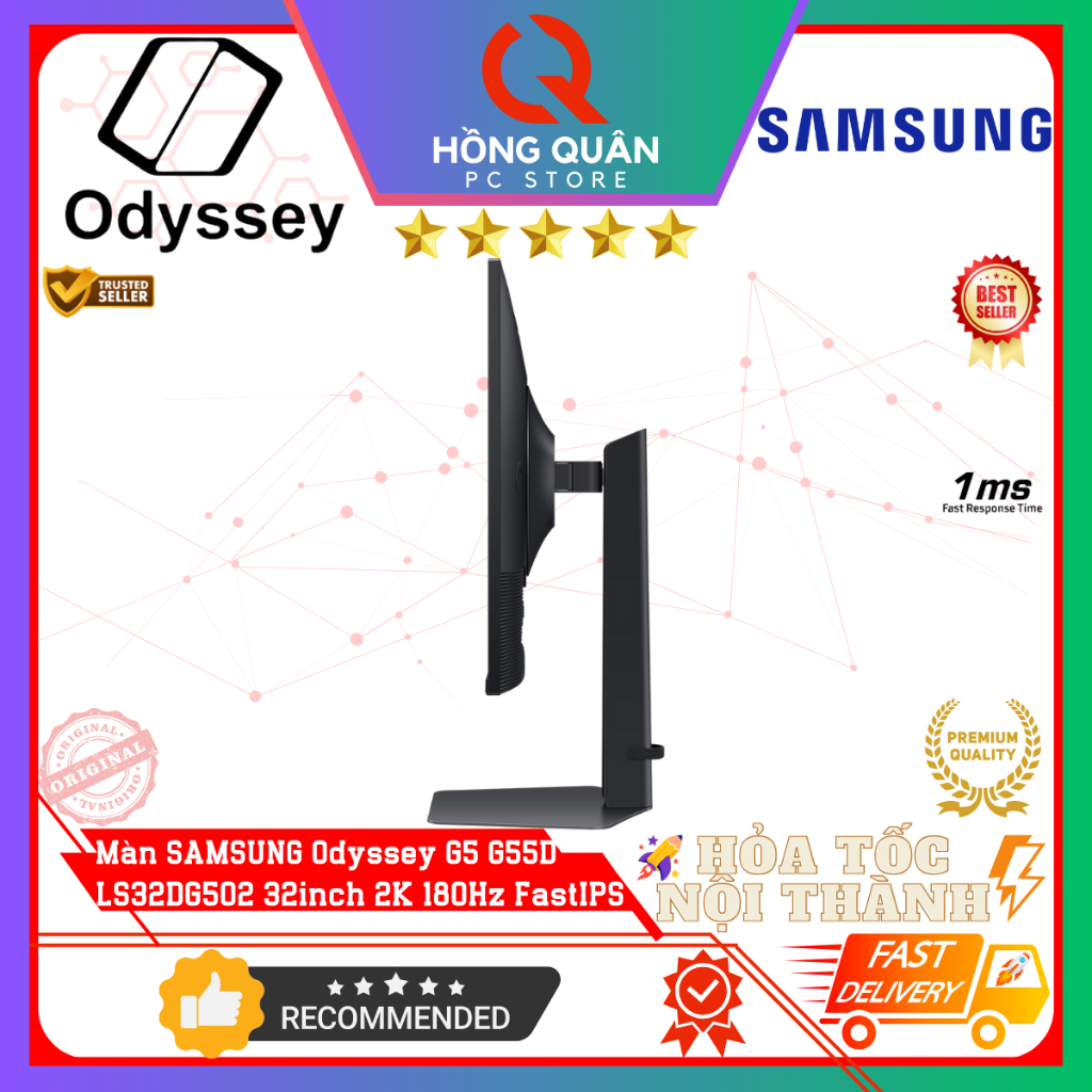 Màn Hình SAMSUNG Odyssey G5 G50D LS32DG502 32inch 2K 180Hz Fast IPS HDR 1ms GtG New - Hàng Chính Hãng Bảo Hành 2 Năm | BigBuy360 - bigbuy360.vn