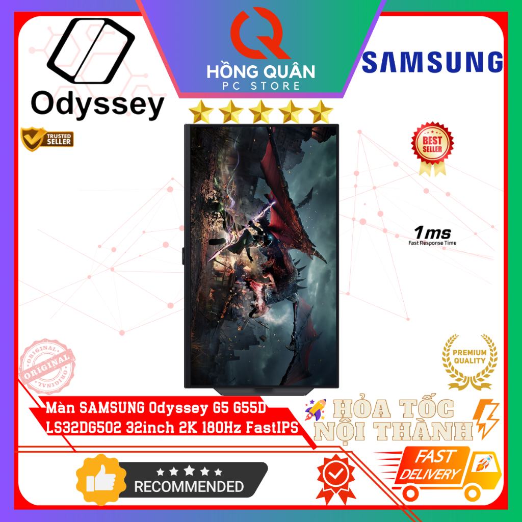 Màn Hình SAMSUNG Odyssey G5 G50D LS32DG502 32inch 2K 180Hz Fast IPS HDR 1ms GtG New - Hàng Chính Hãng Bảo Hành 2 Năm | BigBuy360 - bigbuy360.vn