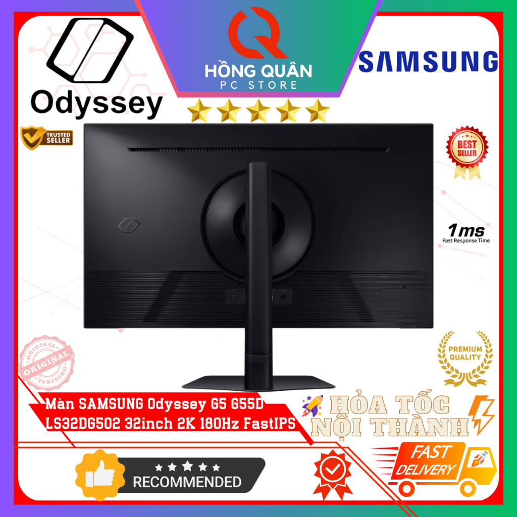 Màn Hình SAMSUNG Odyssey G5 G50D LS32DG502 32inch 2K 180Hz Fast IPS HDR 1ms GtG New - Hàng Chính Hãng Bảo Hành 2 Năm | BigBuy360 - bigbuy360.vn
