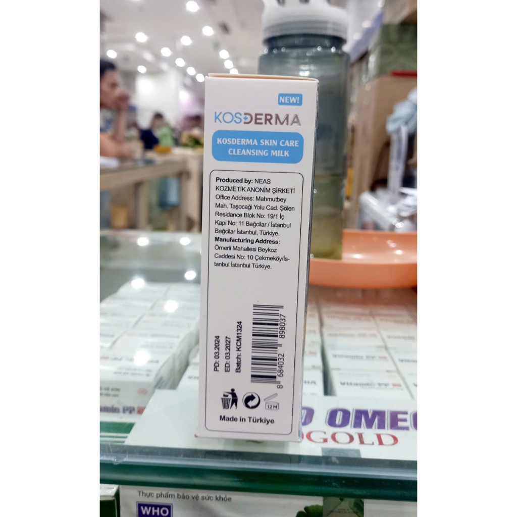 Sữa tắm y khoa Kosderma - Làm Sạch Sâu, Giảm Nhờn Mụn, Vim Nang Lông, Nấm ghẻ -150ml - NK Thổ Nhĩ Kỳ