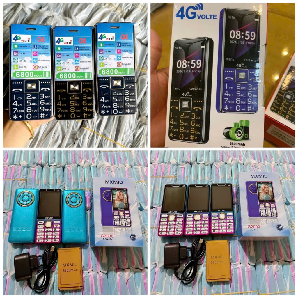 Điện thoại bàn phím G600 - G2000 Dành cho Người già cao tuổi Sóng 4G 2sim - Màn 2.6- Pin 6800mah