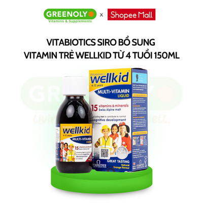 Siro Uống Cho Bé Vitabiotics WELLKID Multi-Vitamin Liquid Nâng Cao Sức Đề Kháng Hỗ Trợ Phát Triển Toàn Diện 150ml