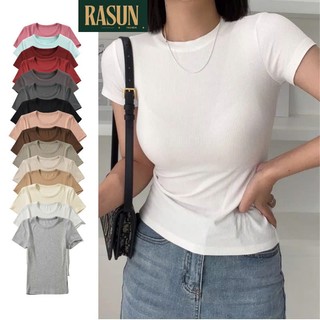 Áo Thun Baby Tee Nữ Tay Ngắn Ôm Body Cổ Tròn Dáng Dài Chất Thun Gân, Áo Thun Tay Ngắn Form Dài Cổ Tròn Len Tăm RASUN