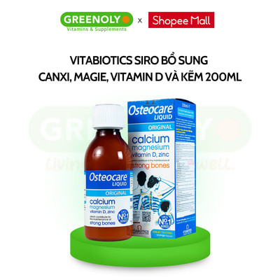 Siro Chắc Khỏe Xương Vitabiotics OSTEOCARE Vị Cam Bạc Hà Tự Nhiên Dễ Uống, Bổ Sung Canxi Và Vitamin D Chai 200ml