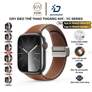  Dây Đeo Da Thay Thế Dux Ducis cho Apple Watch Ultra 2 1 Apple Watch Series 10-4 SE SE2 Khóa Nam Châm Từ Tính - YA 