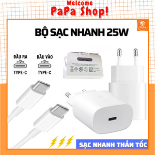 Bộ Sạc Type C 25W, Dây Cáp Sạc Type C Và Củ Sạc 25W Dùng Cho Điện Thoại.