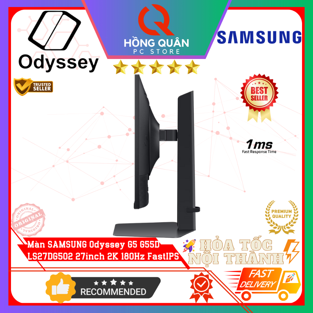 Màn Hình SAMSUNG Odyssey G5 G50D LS27DG502 27inch 2K 180Hz Fast IPS HDR 1ms GtG New - Hàng Chính Hãng Bảo Hành 2 Năm | BigBuy360 - bigbuy360.vn