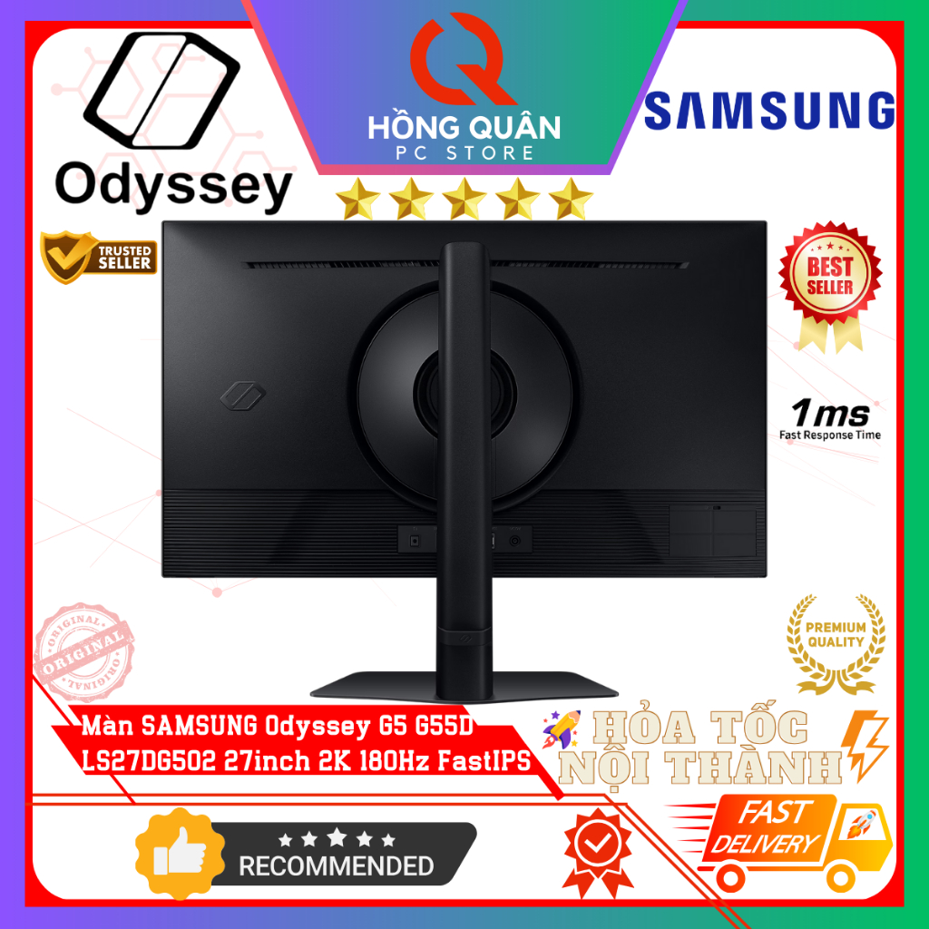 Màn Hình SAMSUNG Odyssey G5 G50D LS27DG502 27inch 2K 180Hz Fast IPS HDR 1ms GtG New - Hàng Chính Hãng Bảo Hành 2 Năm | BigBuy360 - bigbuy360.vn