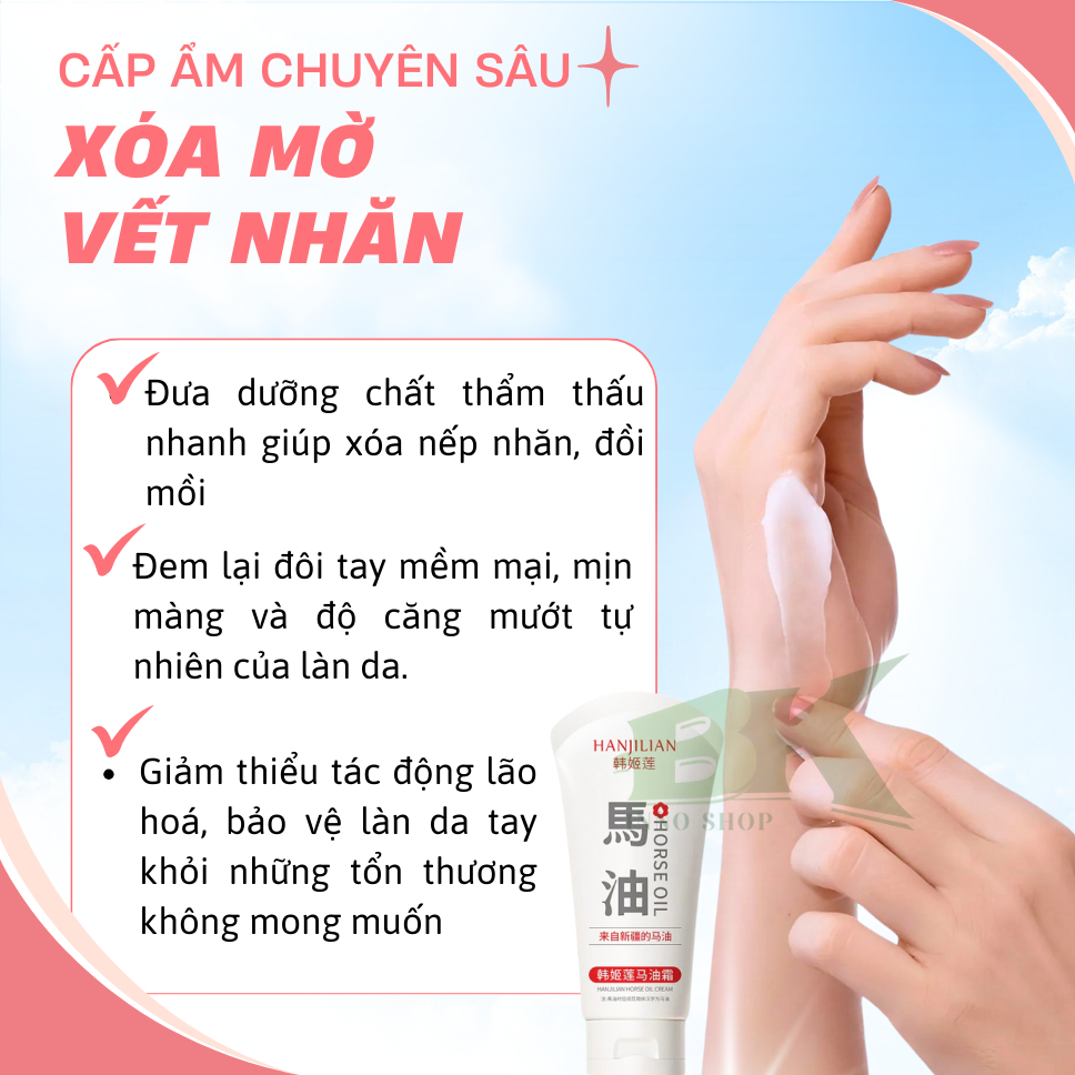 Kem Xóa Nhăn, Giảm Nám Da Tay HANJILIAN Nhật Bản, Dưỡng Da Tay Mềm Mịn, Trắng Sáng, Ngăn Ngừa Nám, Đồi Mồi | BK INNO