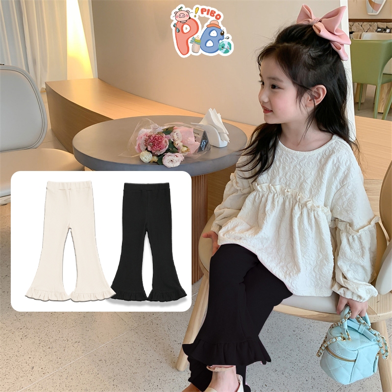 Quần Legging Bé Gái Ống Loe Rua Vải Zip Cao Cấp, Co Dãn Tốt, Dễ Phối Đồ - BabyBoo- PiBo Store- LDR-T1