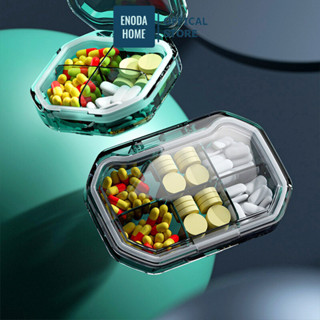 Hộp Đựng Thuốc Chia Ngăn ENODA HOME, Hộp Thuốc Mini Bỏ Túi Cầm Tay 4, 6 Ngăn Dùng Hàng Ngày P080