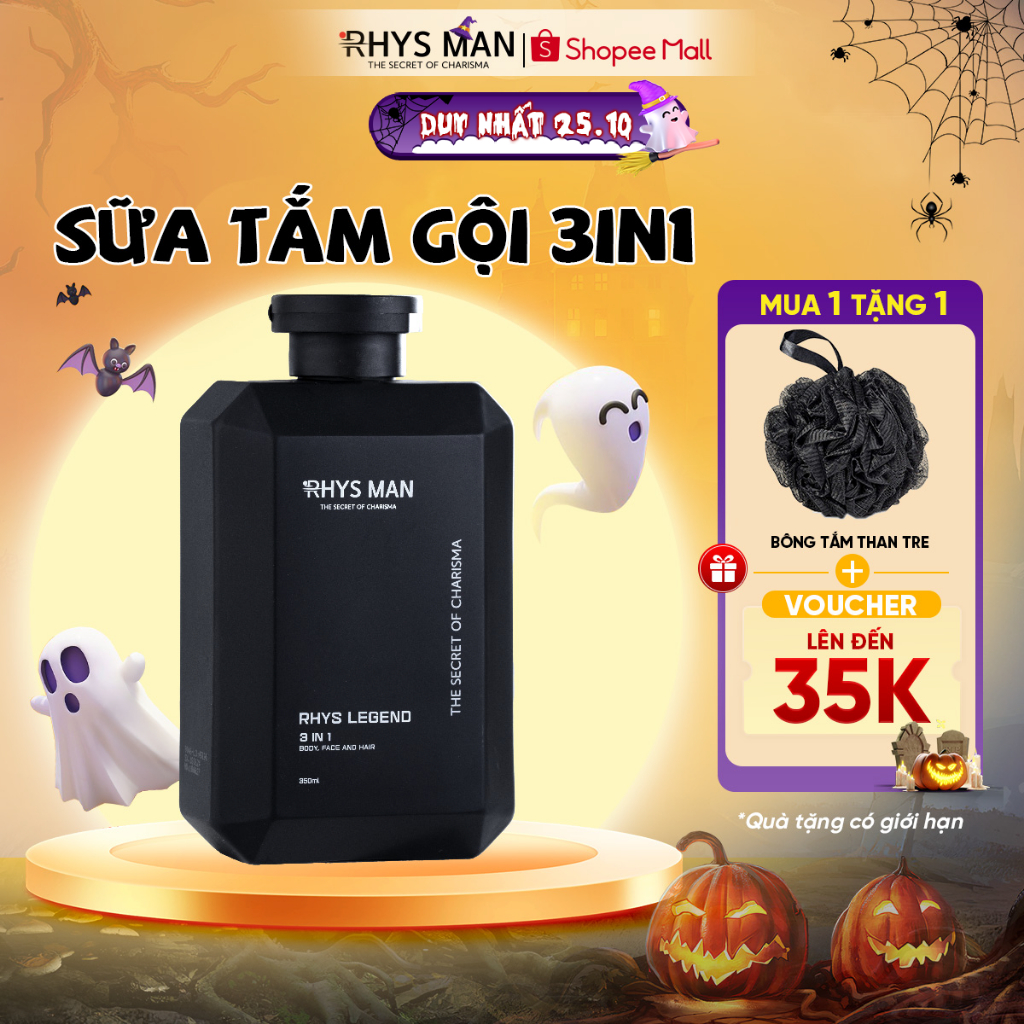 Sữa tắm gội nam 3in1 RHYS MAN hương nước hoa Rhys Legend 350ml