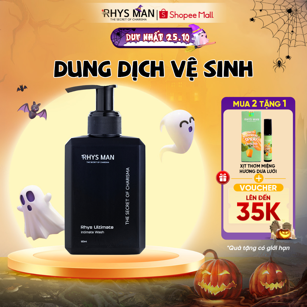 Dung dịch vệ sinh nam RHYS MAN hương bạc hà Rhys Ultimate 120ml