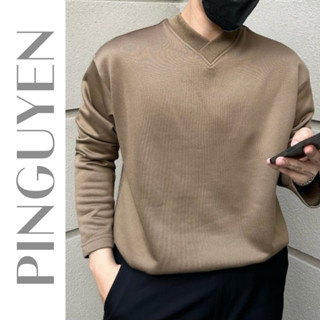 Áo Thun Tay Dài Sweater Thêu Mặt Sau Chất Nỉ Da Cá, Áo Sweater Form Rộng PINGUYEN 024